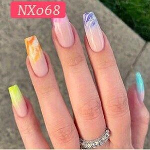 Rainbow Swirl Press On Nail Set